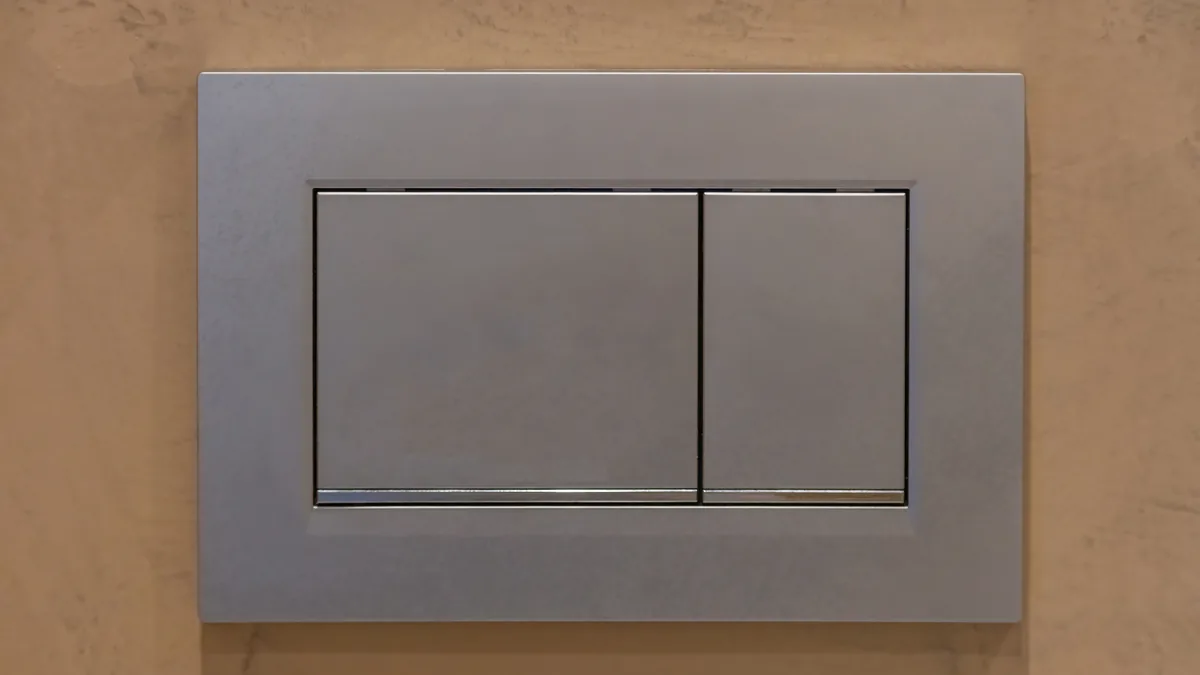 Dual flush plate for a concealed in-wall toilet cistern